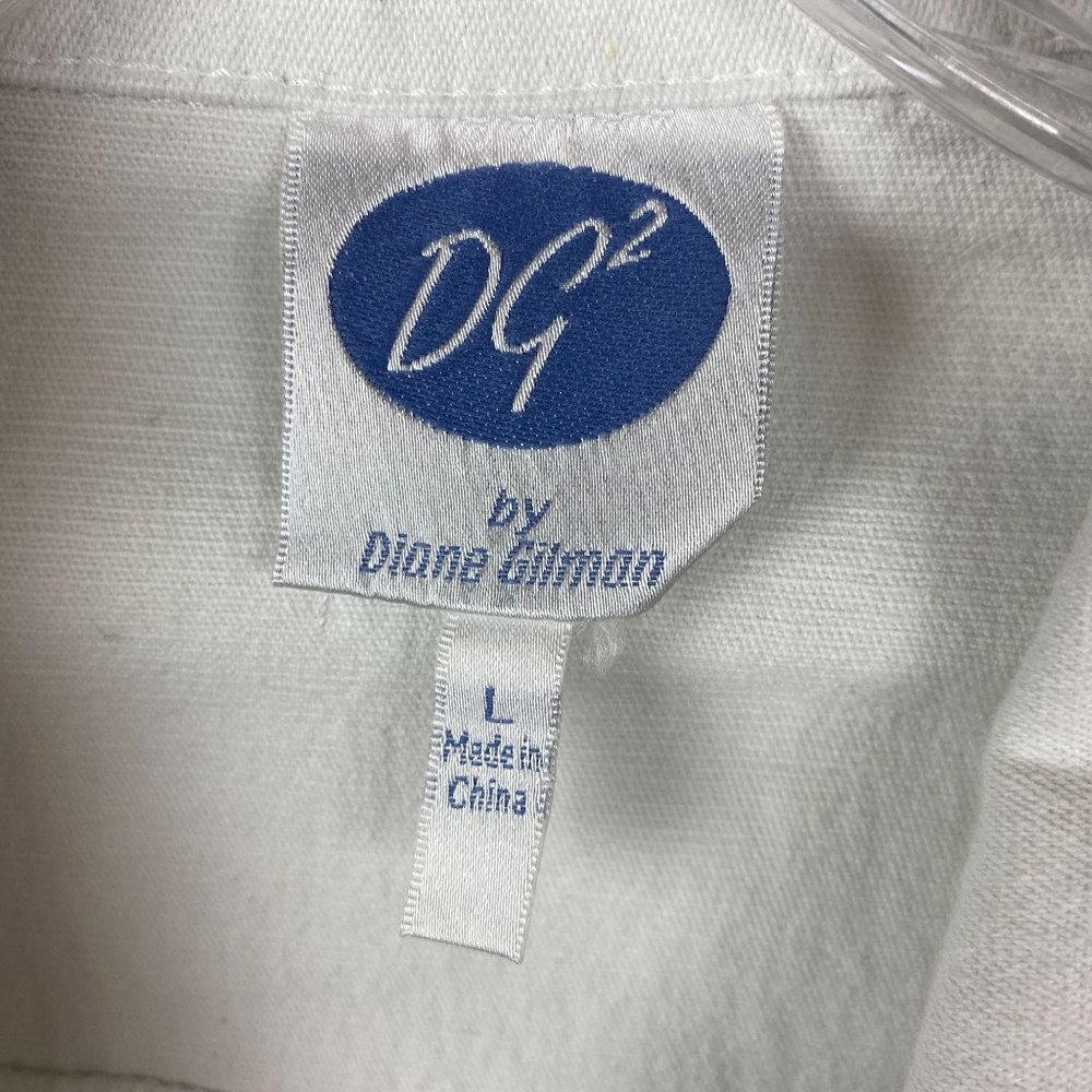 Diane Gilman White Stretch Soft Denim Jacket - Picture 4 of 4